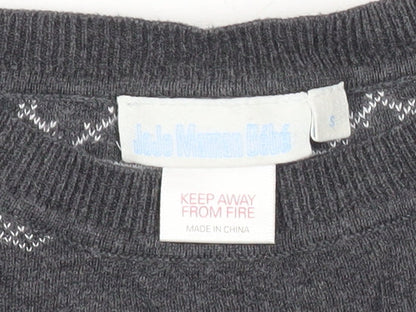 JoJo Maman Bébé Women’s Grey Fair Isle Knit Jumper Dress S