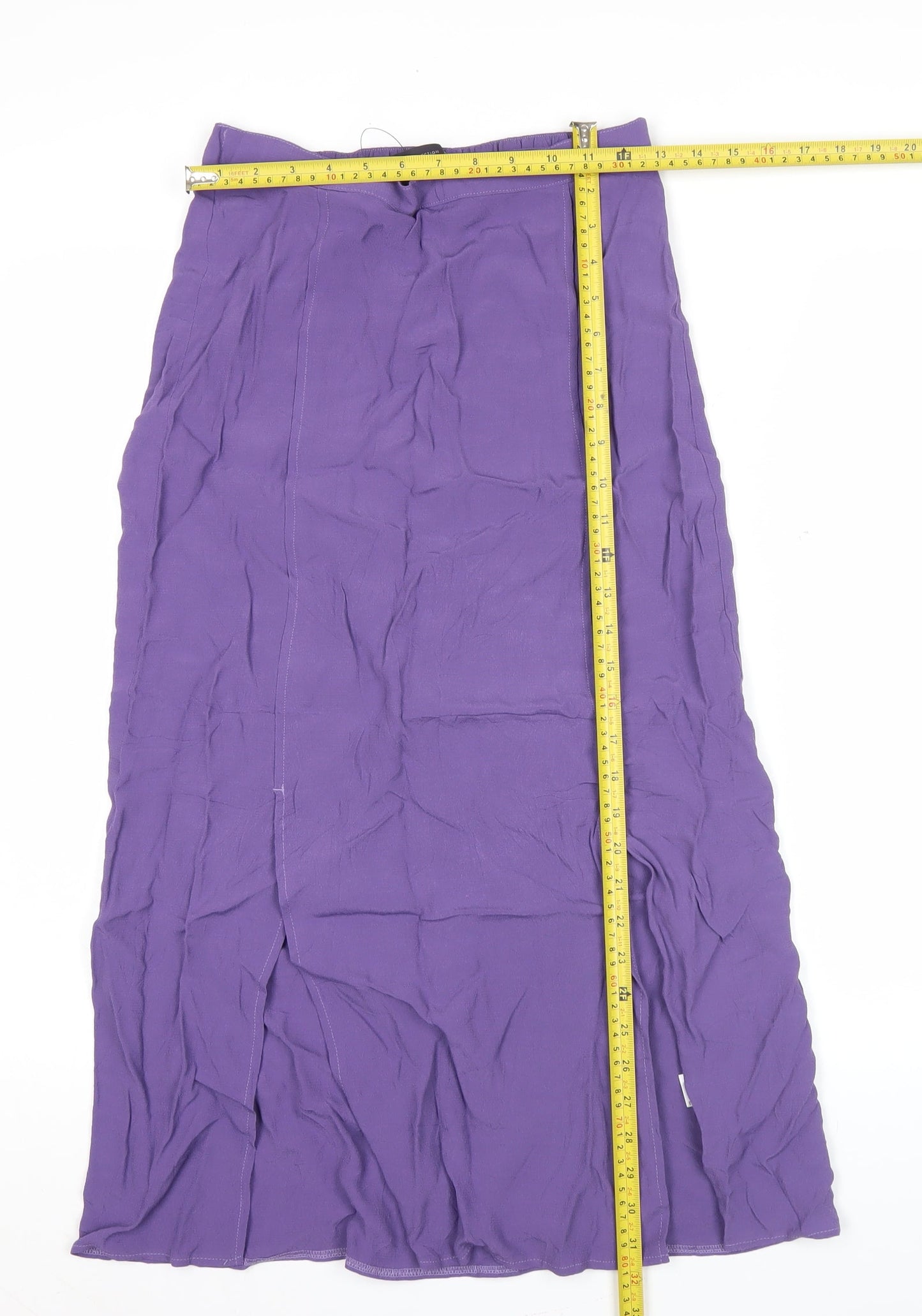 Marks and Spencer Womens Purple Viscose Midi Skirt Size 8