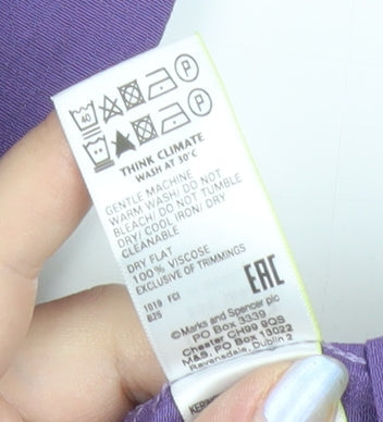 Marks and Spencer Womens Purple Viscose Midi Skirt Size 8