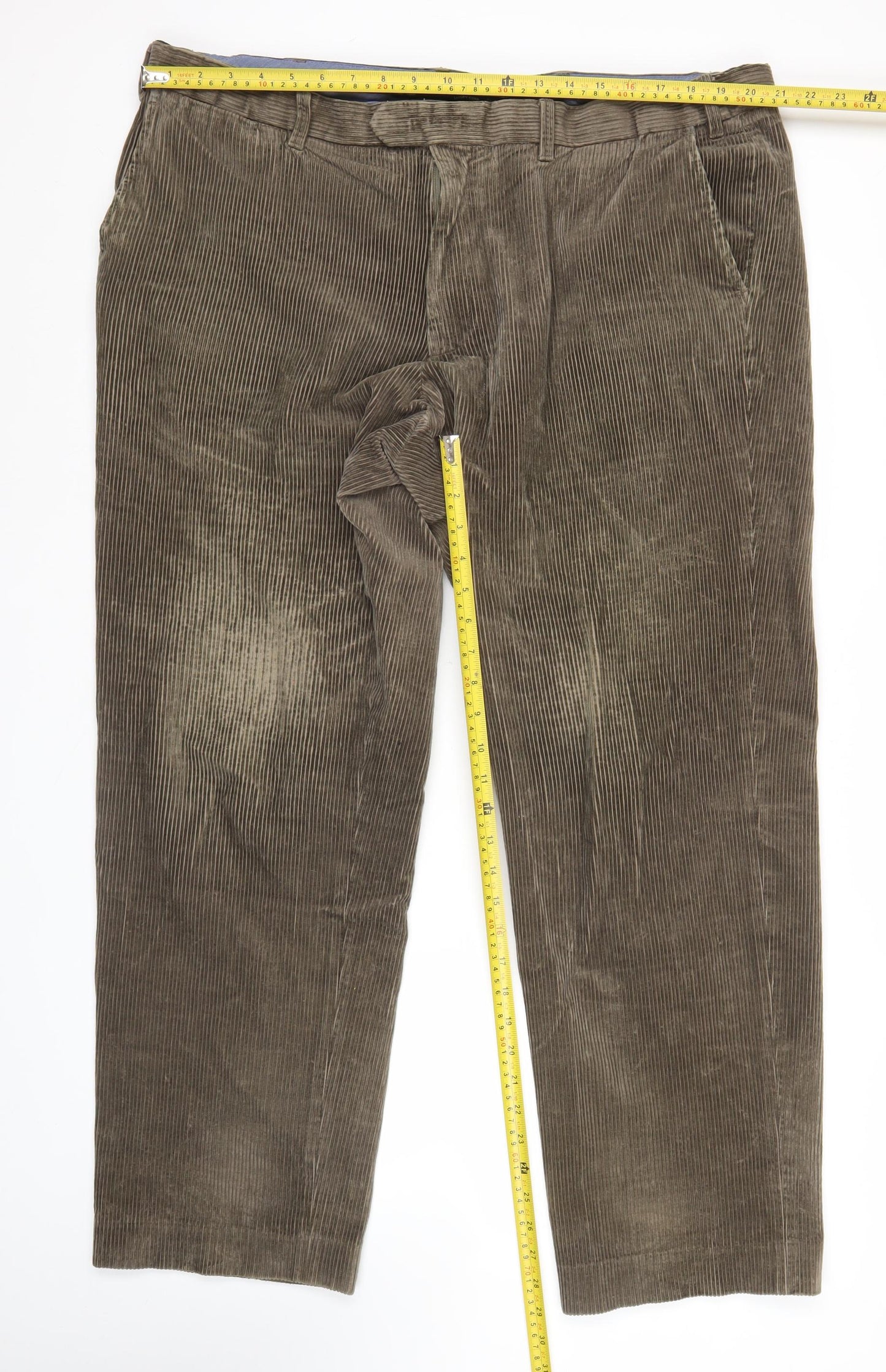 Marks and Spencer Men’s Brown Corduroy Trousers 42W 31L Regular Fit