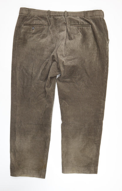 Marks and Spencer Men’s Brown Corduroy Trousers 42W 31L Regular Fit
