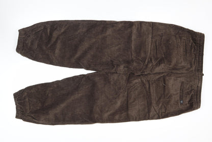 Pull & Bear Men’s Brown Corduroy Cargo Trousers Size M 32W