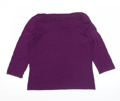 Womens UK Size 16 Marks and Spencer Purple Basic Blouse