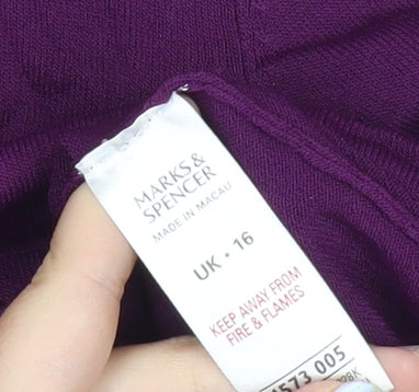 Womens UK Size 16 Marks and Spencer Purple Basic Blouse