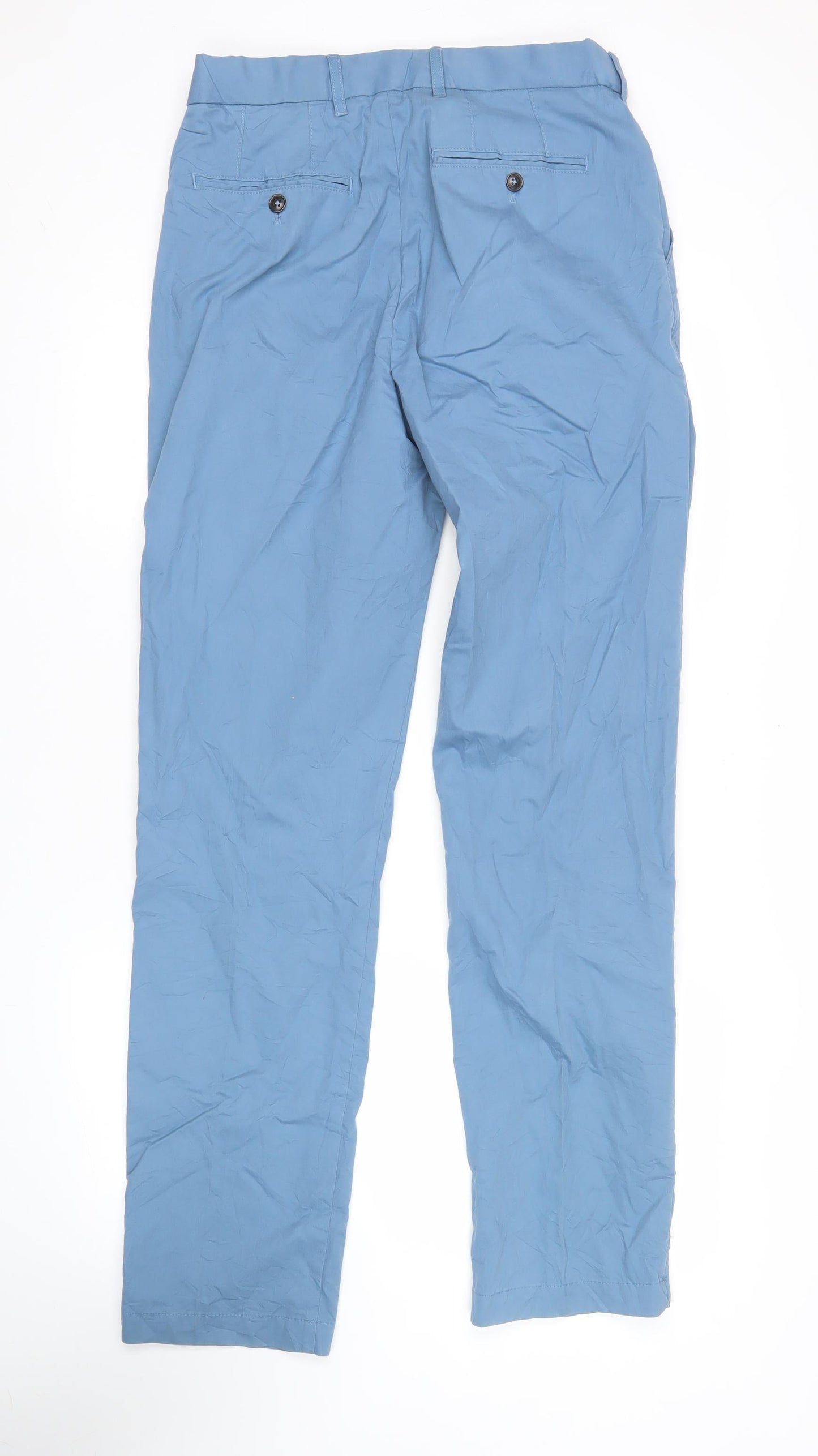 Marks and Spencer Blue Harbour Men's Blue Chino Trousers 30W 33L Regular Fit