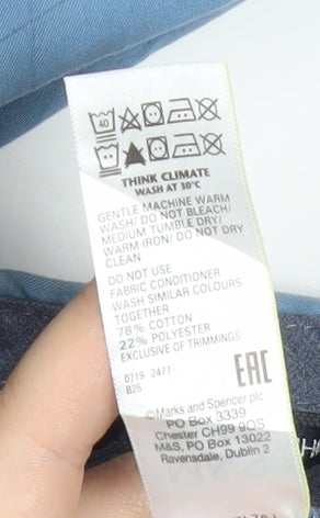 Marks and Spencer Blue Harbour Men's Blue Chino Trousers 30W 33L Regular Fit