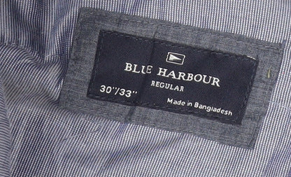 Marks and Spencer Blue Harbour Men's Blue Chino Trousers 30W 33L Regular Fit