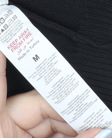 BoohooMAN Men's Black Full Zip Jumper Jacket M Regular Knit