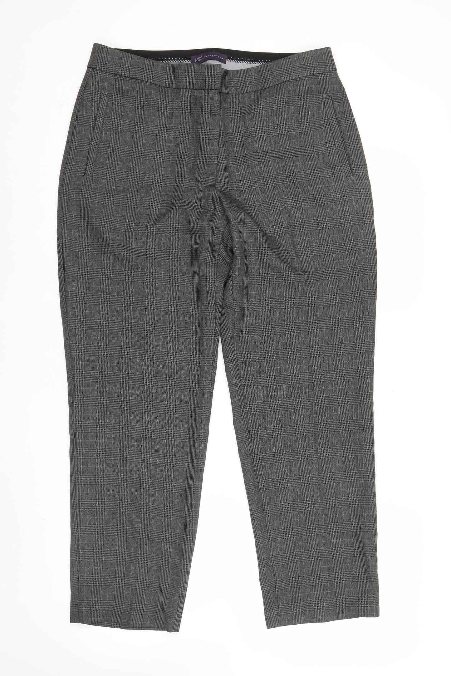 Womens UK Size 12 Marks and Spencer Regular Fit Dress Pants Grey Trousers