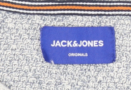 Jack & Jones Mens Grey Knit Pullover Jumper Size M Crew Neck