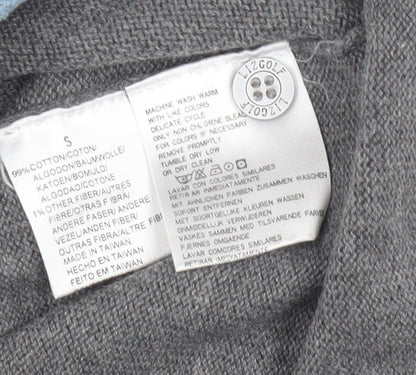 Liz Claiborne Womens Grey Argyle Collared Henley Jumper Size S