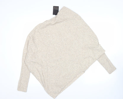 River Island Women’s Beige Knit Pullover Jumper Size S Button Detail