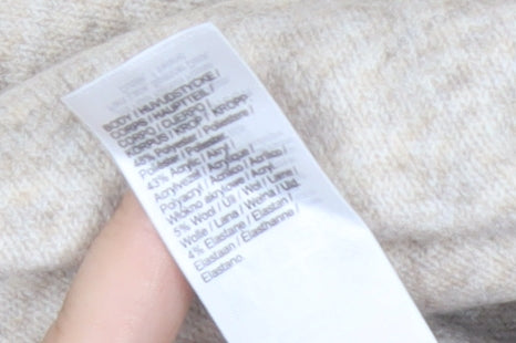 River Island Women’s Beige Knit Pullover Jumper Size S Button Detail