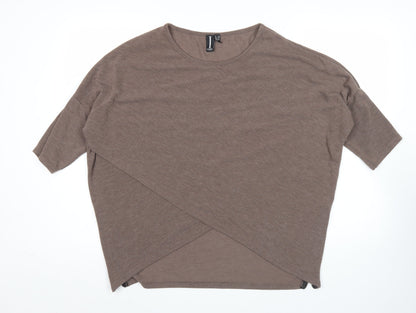 Womens UK Size 8 Izabel London Brown Tunic T-Shirt