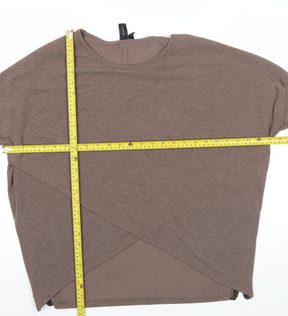 Womens UK Size 8 Izabel London Brown Tunic T-Shirt