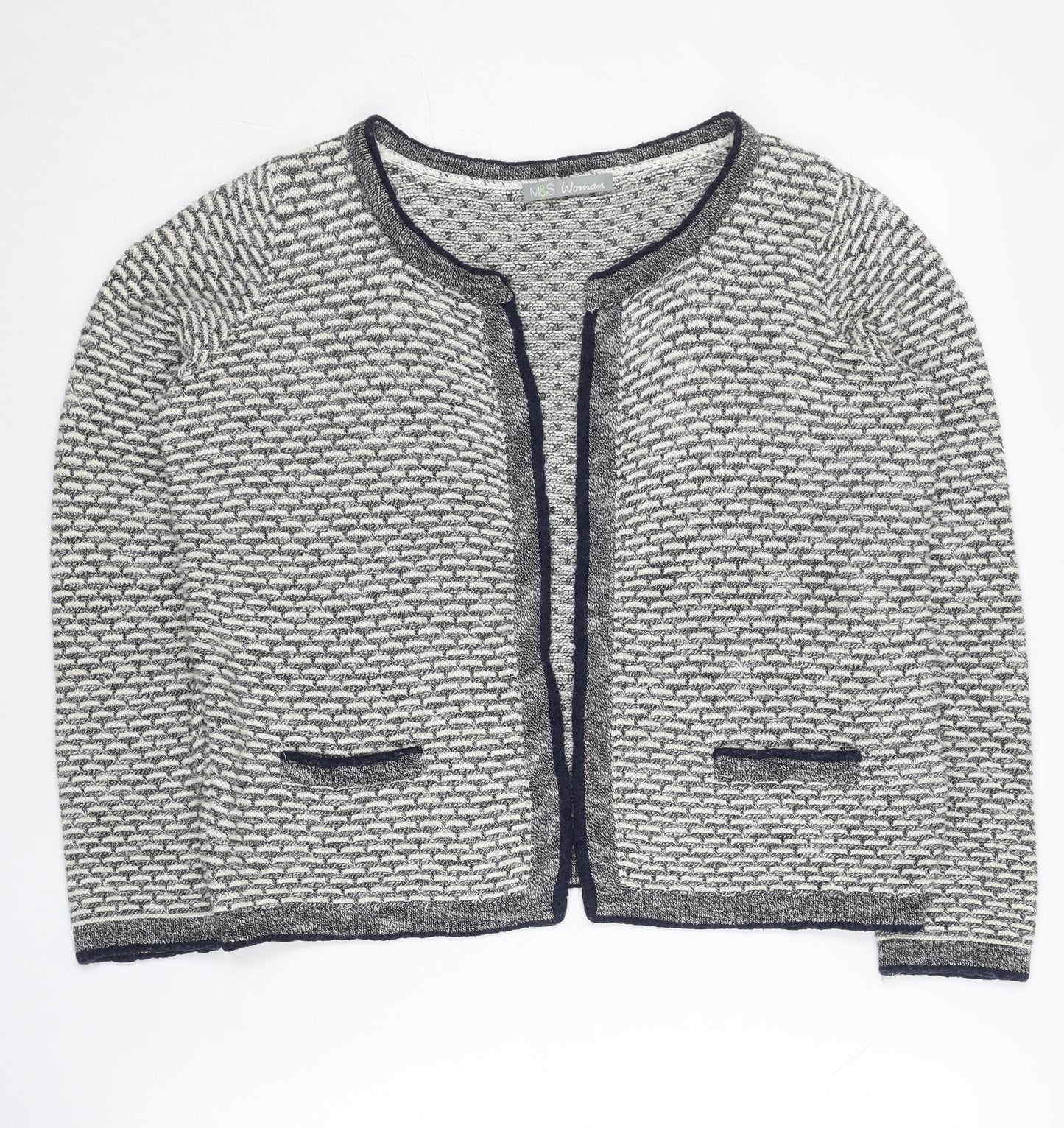 Womens UK Size 10 Marks and Spencer Grey Cardigan Jumper
