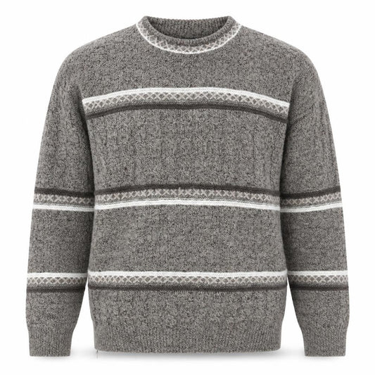 Daniele Blasi Mens Grey XL Cable Knit Wool Blend Jumper