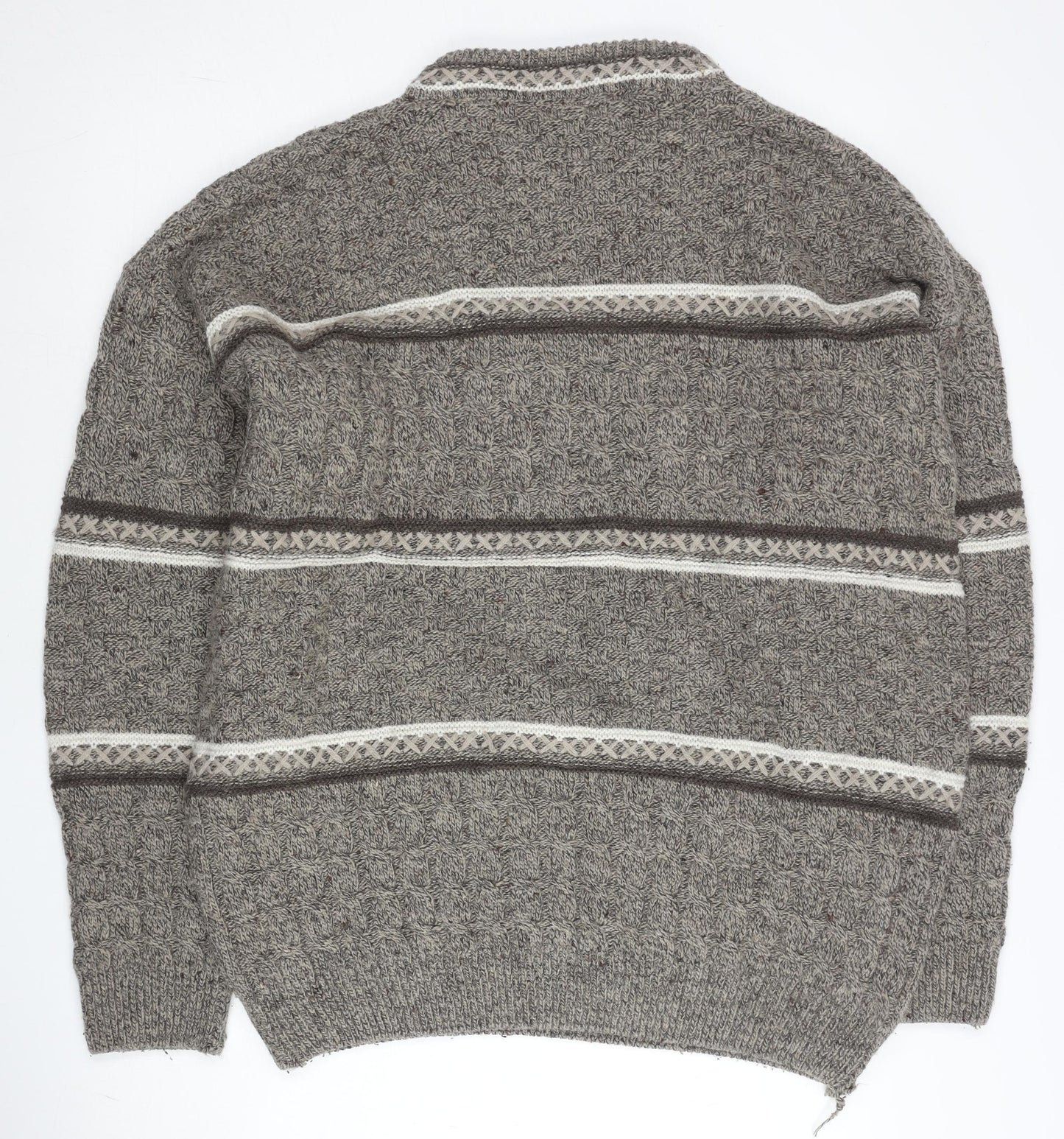 Daniele Blasi Mens Grey XL Cable Knit Wool Blend Jumper