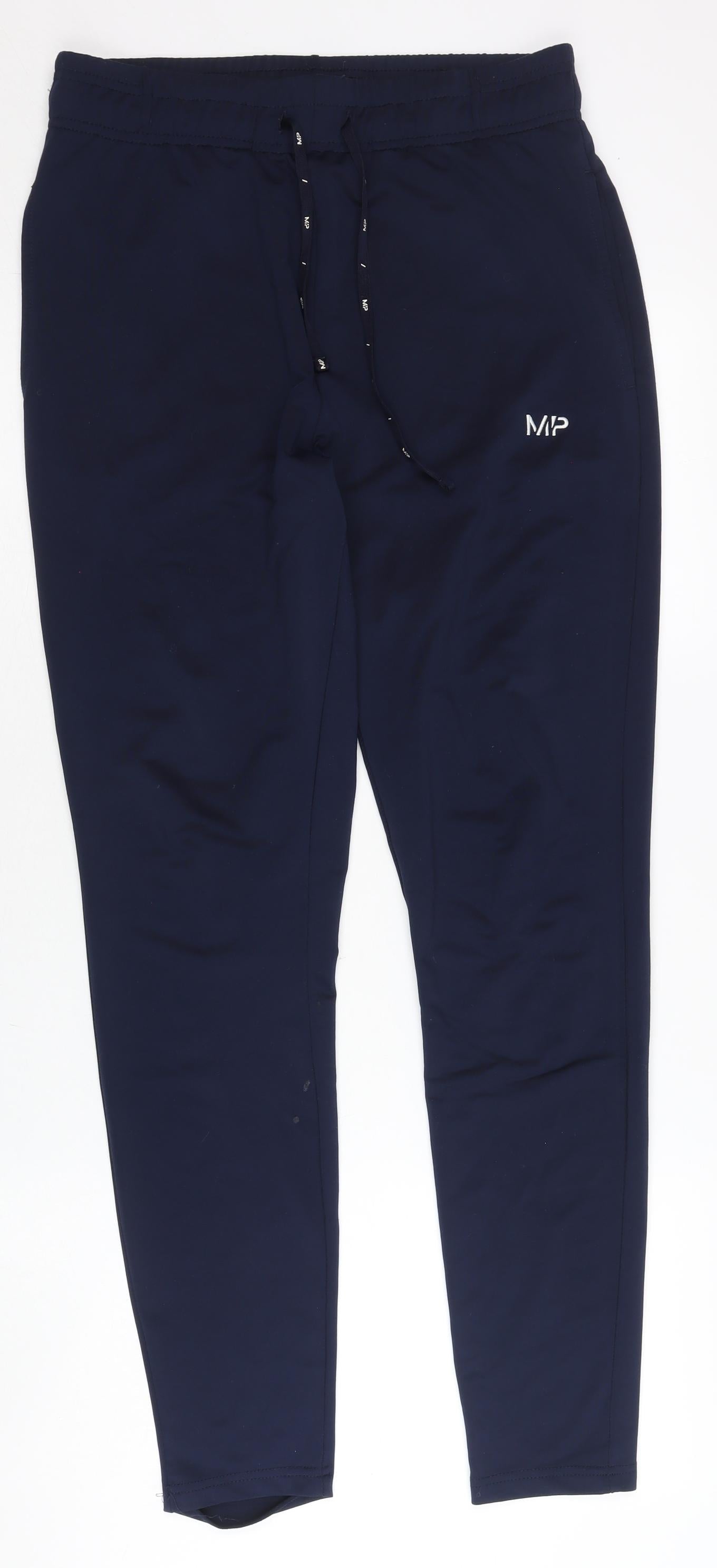 MP Men’s Blue Jogger Trousers Size S Slim Fit Polyester Gym