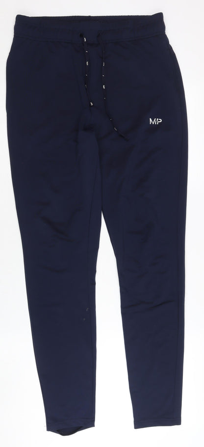 MP Men’s Blue Jogger Trousers Size S Slim Fit Polyester Gym