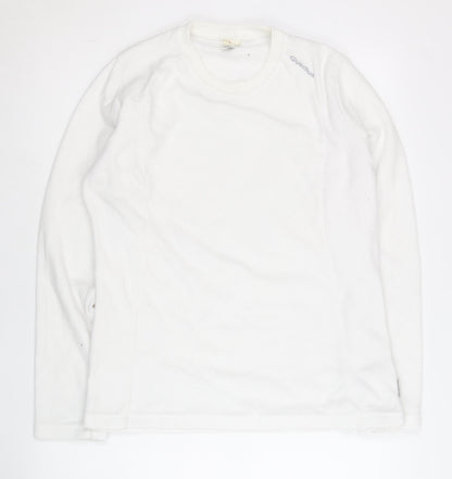 Oxylane Womens White Pullover Sweatshirt Size L Polyester Crew Neck