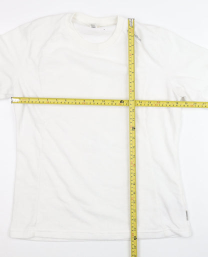 Oxylane Womens White Pullover Sweatshirt Size L Polyester Crew Neck