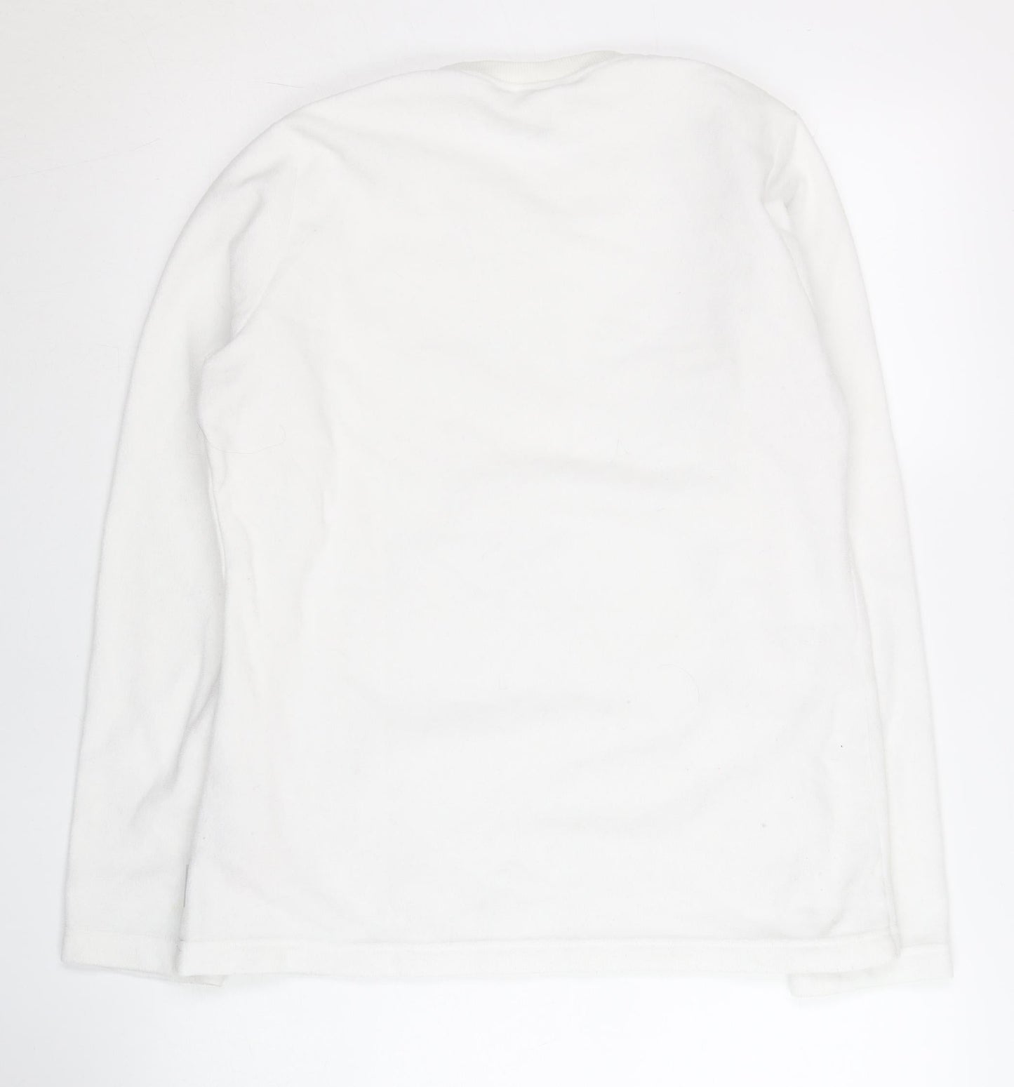 Oxylane Womens White Pullover Sweatshirt Size L Polyester Crew Neck