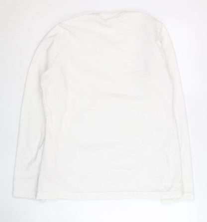 Oxylane Womens White Pullover Sweatshirt Size L Polyester Crew Neck