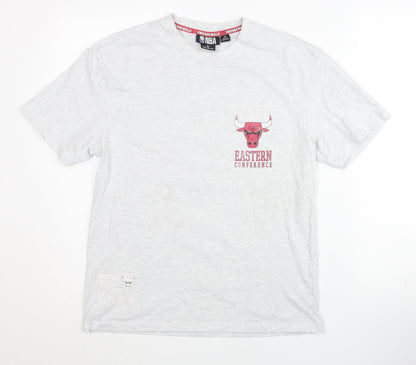 Unisex Adults UK Size XS NBA Grey Basic T-Shirt