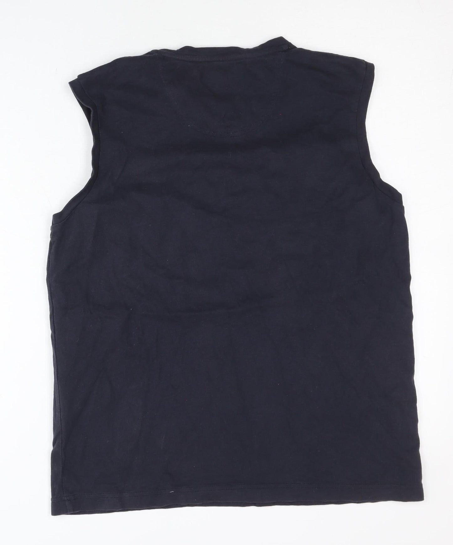 Reebok Men’s Blue Sleeveless V-Neck Sports Cotton T-Shirt M