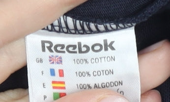 Reebok Men’s Blue Sleeveless V-Neck Sports Cotton T-Shirt M