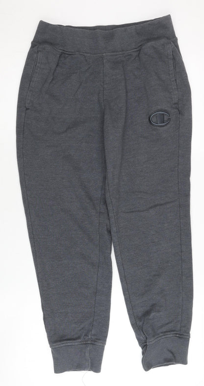 Champion Mens Grey Jogger Sweatpants S Regular Fit Elastic Waist