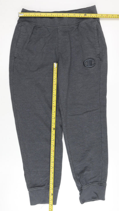Champion Mens Grey Jogger Sweatpants S Regular Fit Elastic Waist