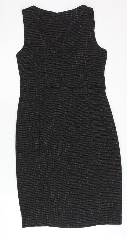 Debenhams Petite Womens Black Size 8 Sheath Belted Dress
