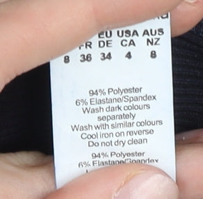 PrettyLittleThing Women Black Size 8 Bodycon Mini V-Neck Dress