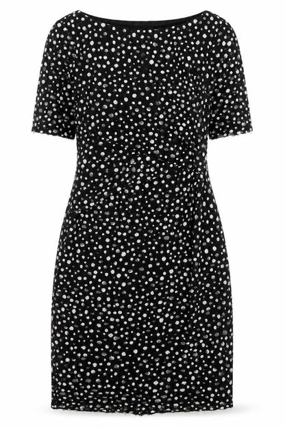Phase Eight Women’s Black Polka Dot Knee Length Sheath Dress Size 8