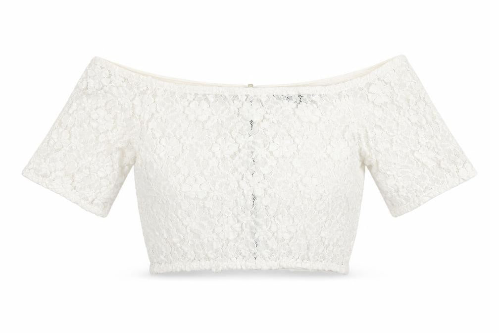 Womens UK Size 10 French Connection Ivory Cropped Blouse