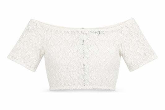 Womens UK Size 10 French Connection Ivory Cropped Blouse