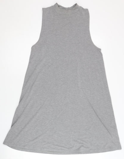 Topshop Women’s Grey Jersey Tank Dress Size 10 Sleeveless Casual