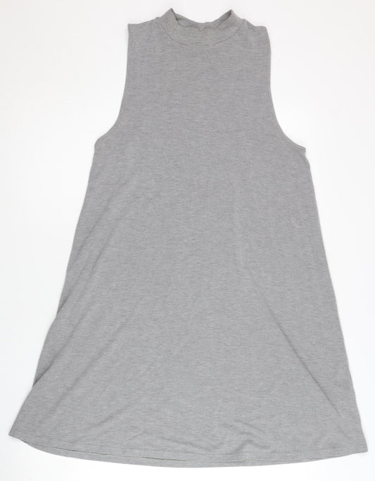 Topshop Women’s Grey Jersey Tank Dress Size 10 Sleeveless Casual