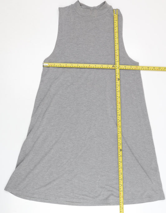 Topshop Women’s Grey Jersey Tank Dress Size 10 Sleeveless Casual