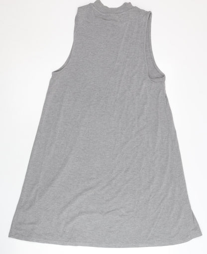 Topshop Women’s Grey Jersey Tank Dress Size 10 Sleeveless Casual