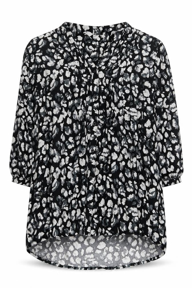 Womens UK Size 14 ISLE Black Tunic Blouse