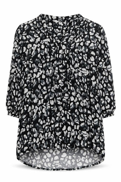 Womens UK Size 14 ISLE Black Tunic Blouse