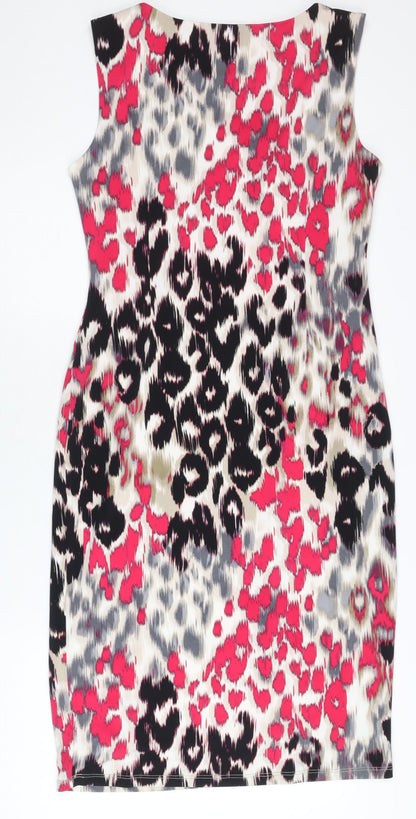 Planet Womens Multicoloured Size 10 Sheath Knee Length Dress