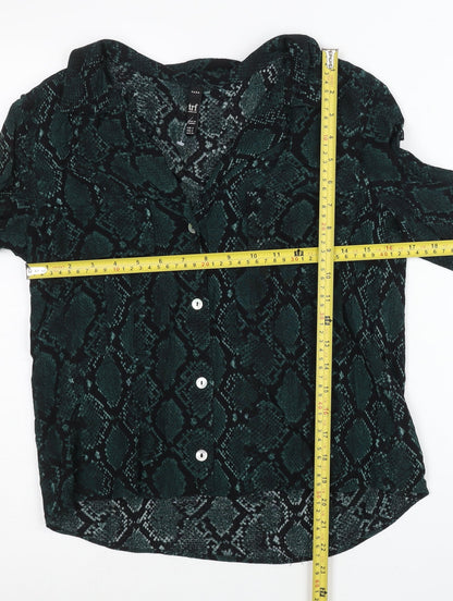 Womens UK Size 8 Zara Green Classic Button-Up