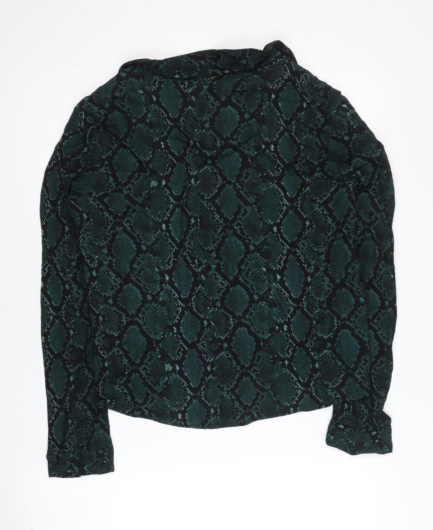 Womens UK Size 8 Zara Green Classic Button-Up