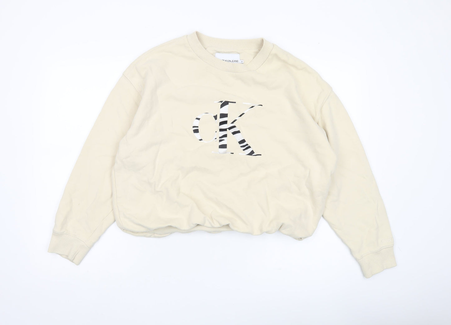 Calvin Klein Jeans Womens Beige Medium Logo Sweatshirt