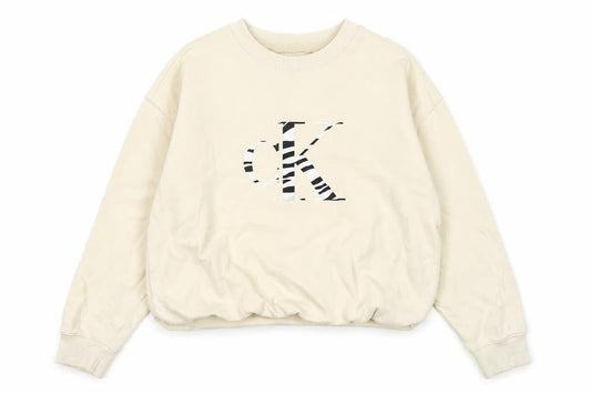 Womens UK Size M Calvin Klein Jeans Beige Pullover Sweatshirt