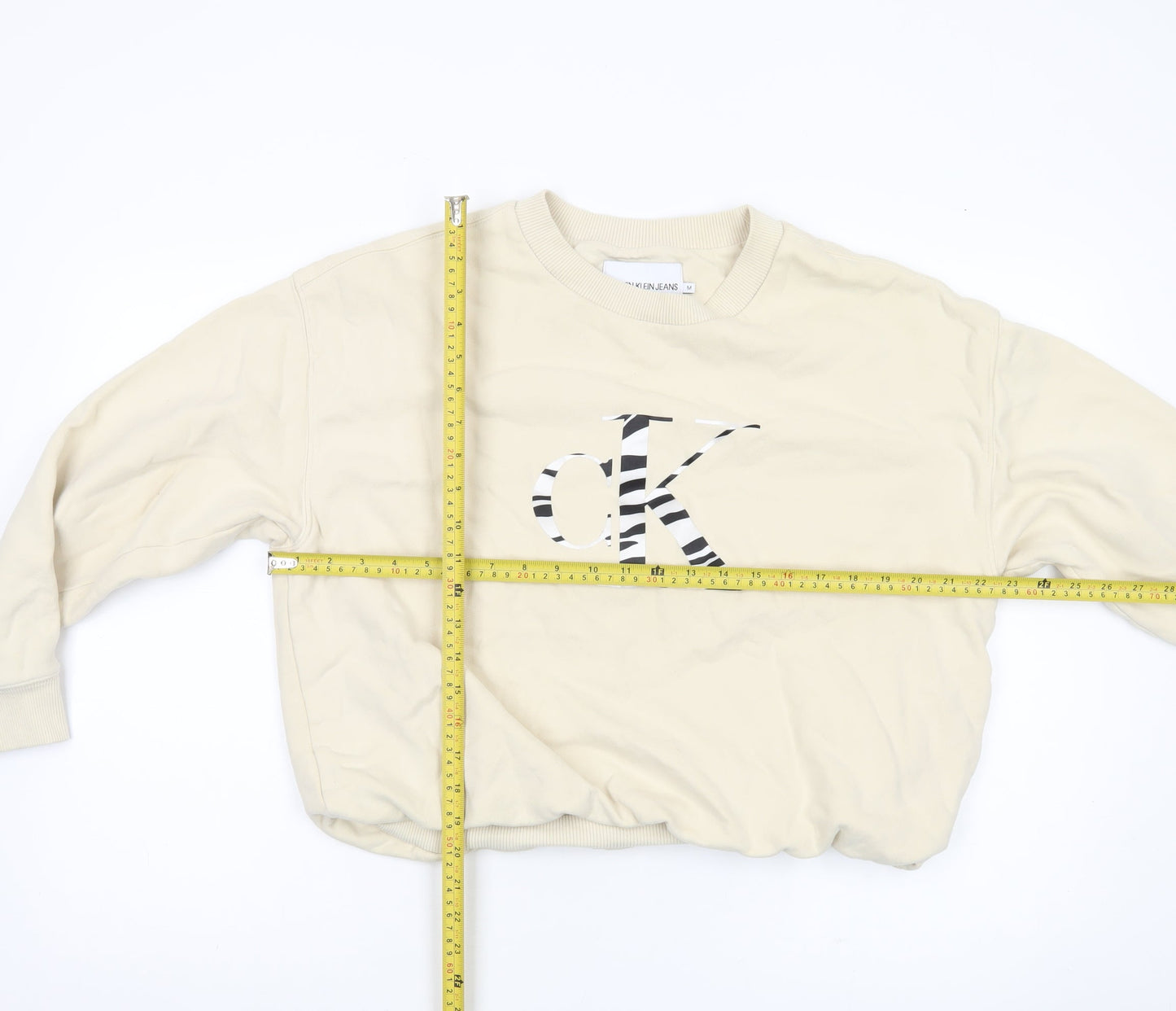 Calvin Klein Jeans Womens Beige Medium Logo Sweatshirt